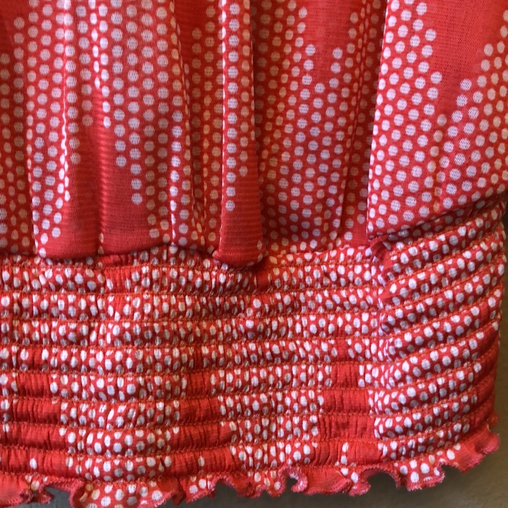 Maurice’s Coral Blouse Butterfly Sleeve Top Shirt size Small - Picture 4 of 6